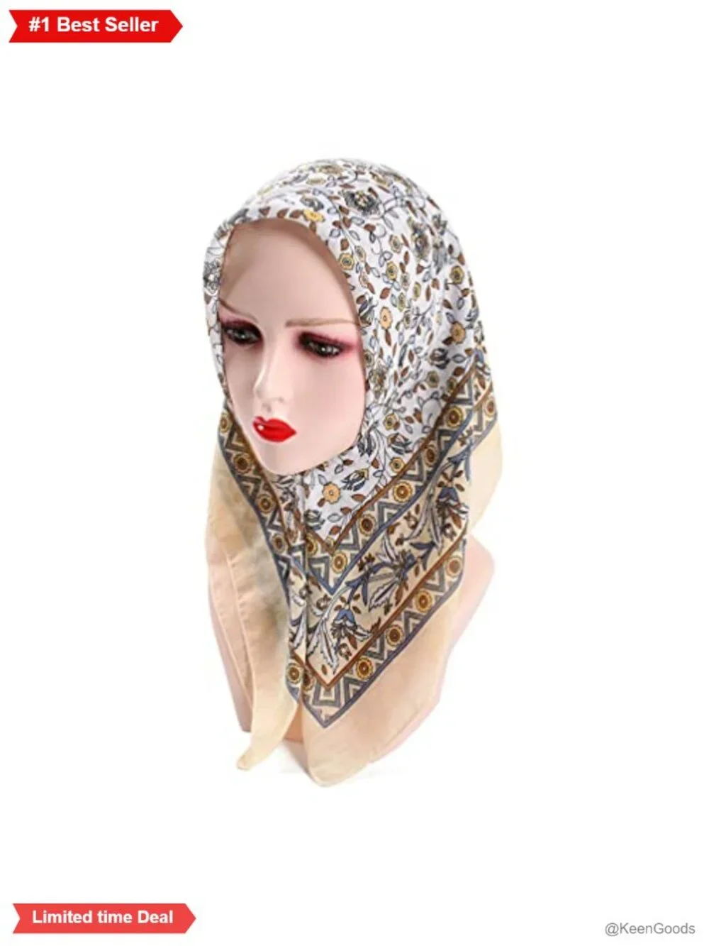 2PCS Women's Square Scarf Cotton Polyester Blend Head Neck Hair Wrap